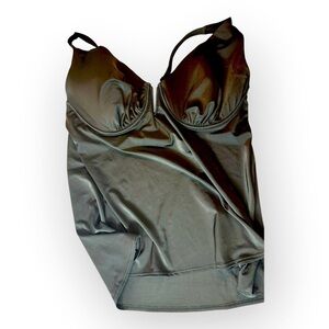 Cacique Swim Lightly Lined Plunge Tankini Top 40F